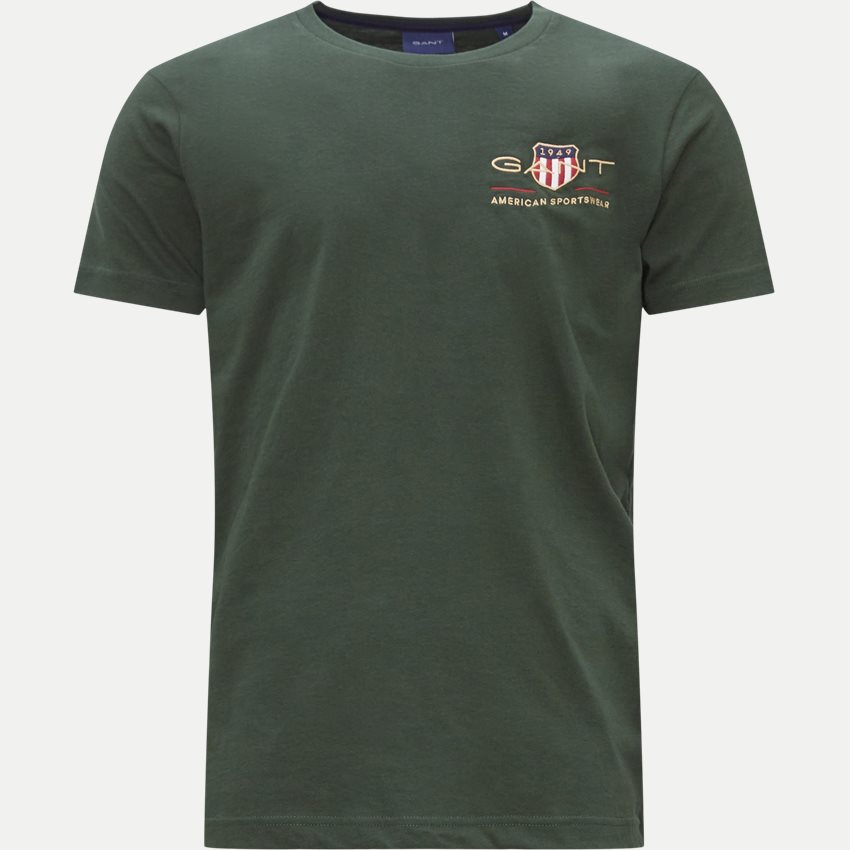 Gant T-shirts ARCHIVE SHIELD EMB SS T-SHIRT 2003081 STORM GREEN